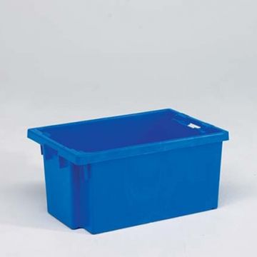 Caixa empilhável/encaixável, 600x400x300 mm, fechada, azul