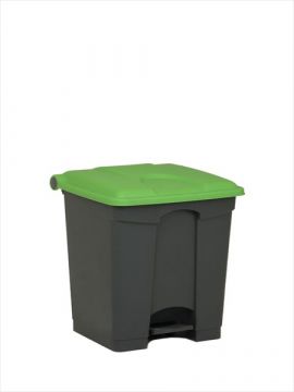 Contentor com pedal 30 L  400x400x435mm, cinza c tampa verde