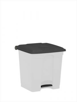 Contentor com pedal 30 L  400x400x435mm, branco c tampa cinza (por unidade)
