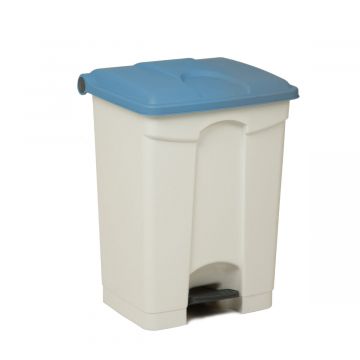 Contentor com pedal 70 L  500x410x670 mm, branco c tampa azul