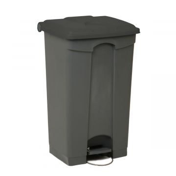 Contentor com pedal 90 L  500x410x820 mm, cinza c tampa cinza