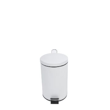 Balde em inox com pedal 3 L  ø167x270 mm branco (por unidade)