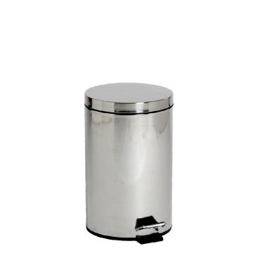 Balde aço inox com pedal, 12 lt, ø284x400 mm (por unidade)