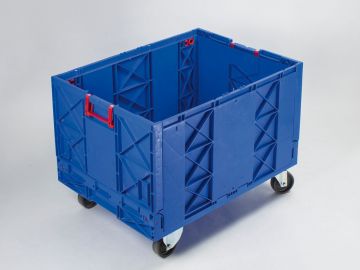 Caixa rebatível com rodas e paredes fechadas 183 L 800x600x585 mm (por unidade)