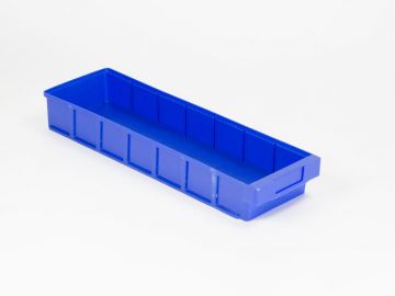 Caixa armazém 600x186x83 mm, máx. 6 separadores, empilhável, azul
