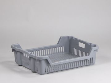 Cesta empilhável/encaixável 33 L 600x500x150 mm, perfurada, cinza