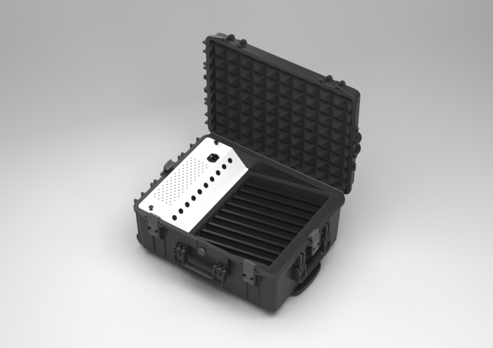 Mala de transporte Carregar e Sincronizar para 10 tablets, 604x473x283 mm