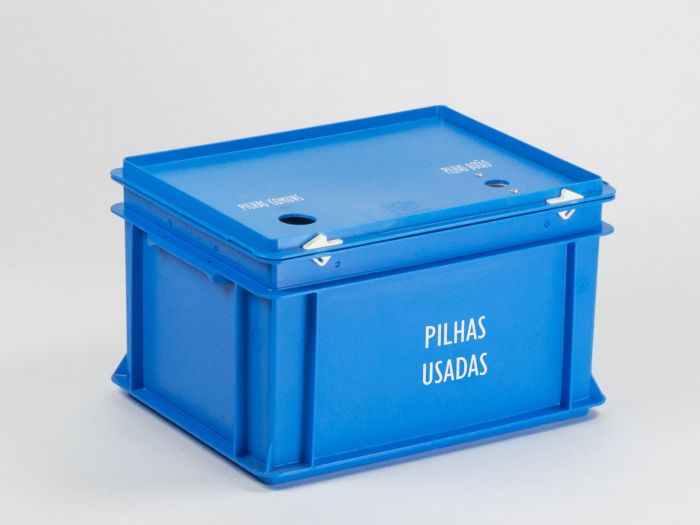 Caixa para pilhas 20 litros, dois buracos, portugues