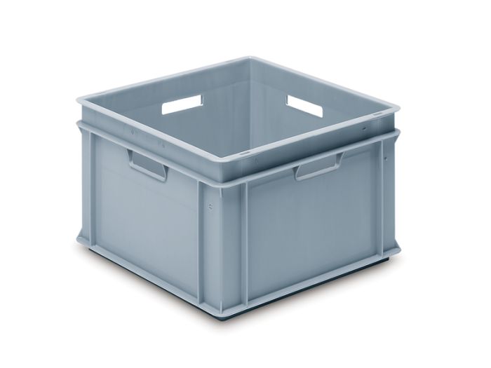 Caixa empilhável quadrado 35 l. 400x400x270 mm com 4 pegas