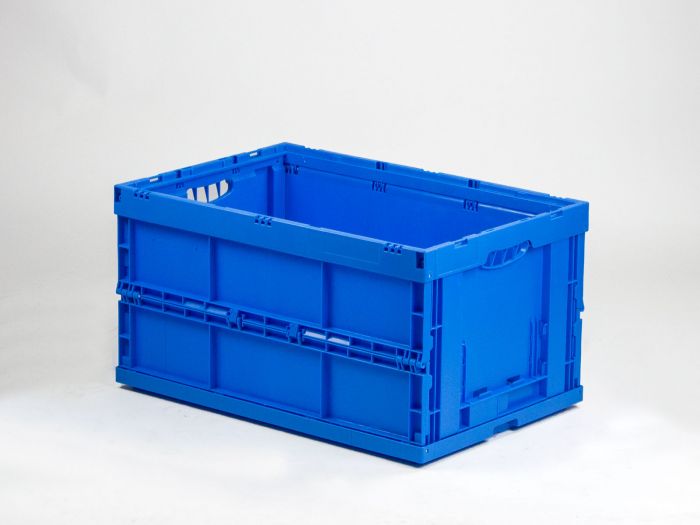 Caixa dobrável 600x400x320 mm, 66L com 2 pegas abertas