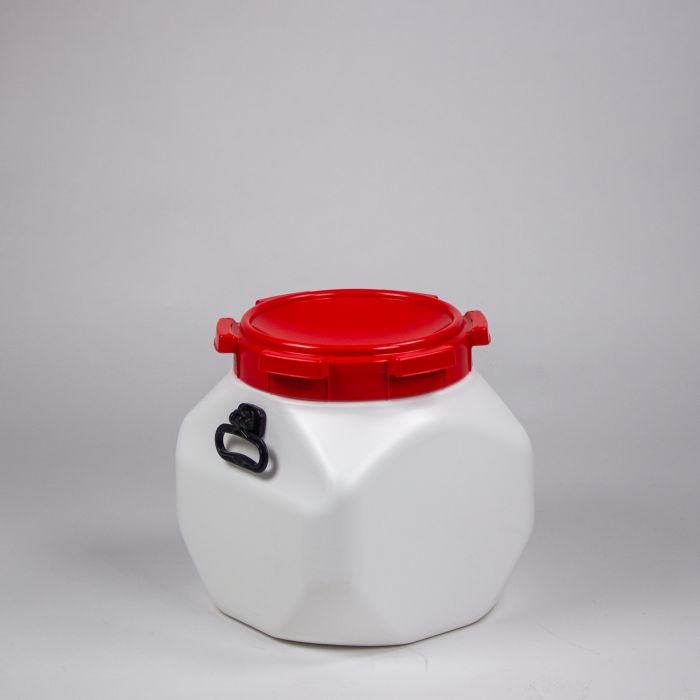 Bidão paredes retas 40 L 380x380x399 mm branco com pegas
