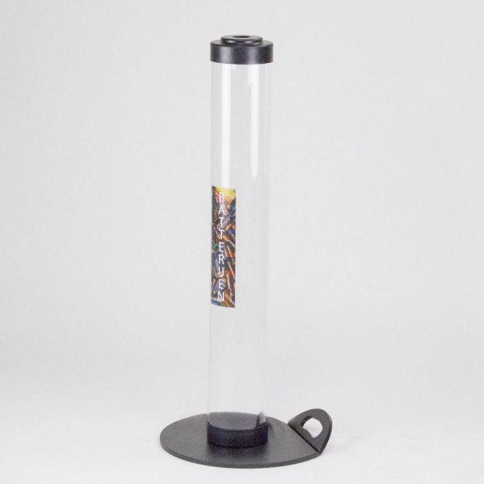 Pilhão 9 litros ø120x800 mm transparente tampa e base pretas