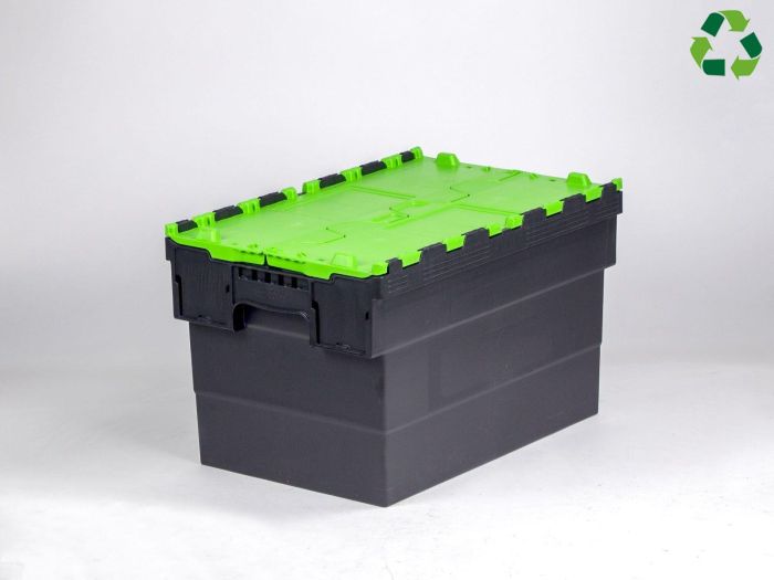 E-line Distribox distributiebak, bakdeel zwart, dekselhelften groen 63 ltr