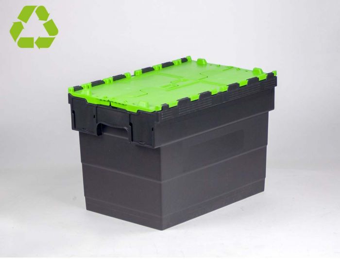Caixa distribuição 72 L 600x400x416 mm preto c tampas verde