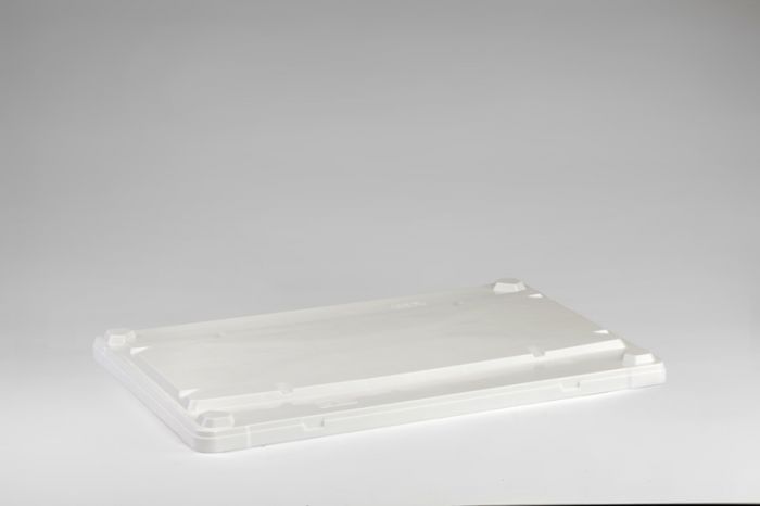 Tampa plástica solta 1200x800 mm para caixa palete higiénica branco