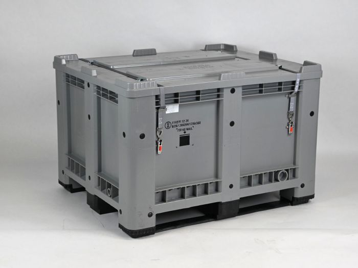 Caixa palete Homologação UN 610 l. 1200x1000x815 mm com cintas de amarração