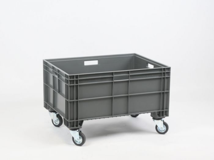 Caixa grande volume Euronorm 800x600x640 mm 140 l. com 4 rodas, antracite