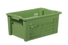 Caixa encaixável 600x400x270 mm 50 L aberta verde