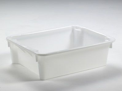 Caixa encaixável empilhável 800x400x350 mm 80 L fechada branca