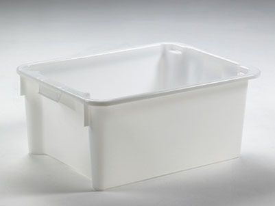 Caixa encaixável empilhável 800x600x330 mm 110 L fechada branca