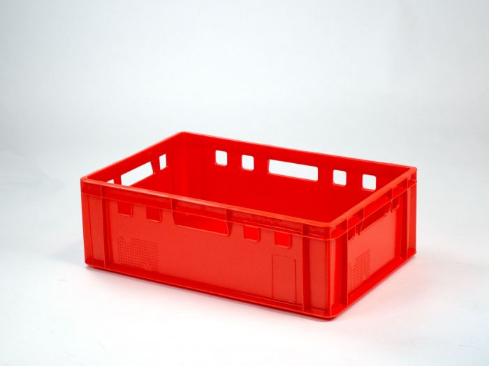 Caixa p carne E2 empilhável 35 L 600x400x200 mm vermelho PEAD virgem