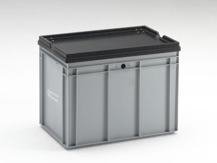 Caixa homologação UN 90L 600x400x452 mm tampa com dobradiças fechadura