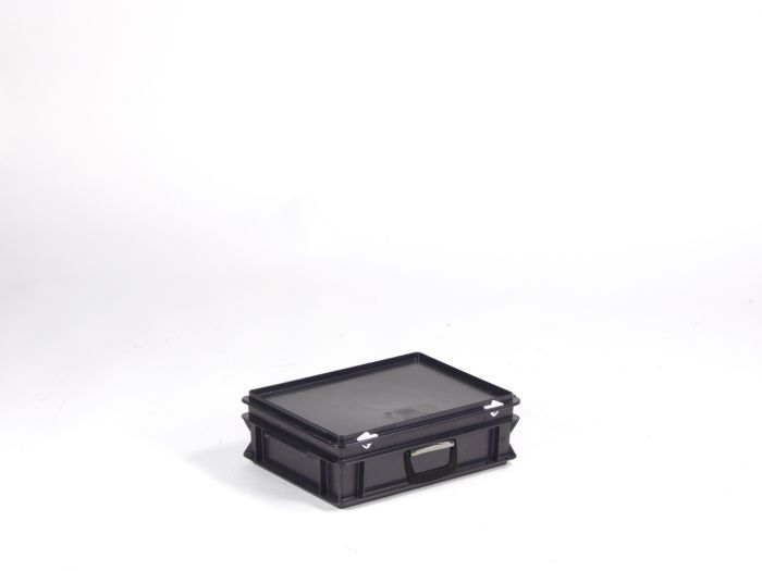 Euroline Mala ESD, 400x300x135 mm, 10L com 1 pega, preto