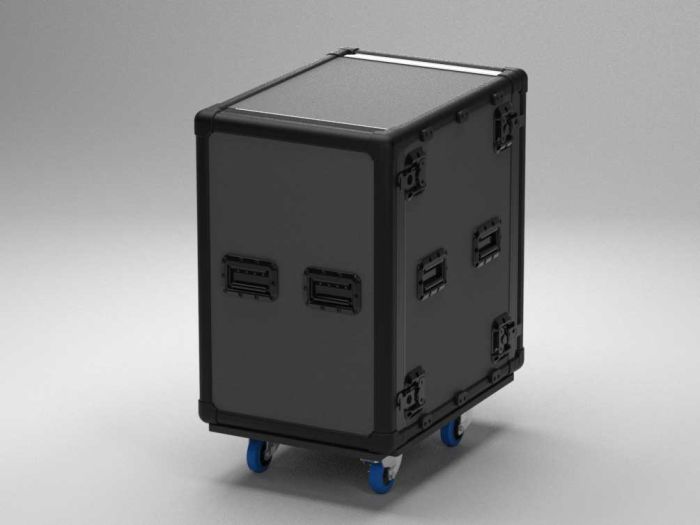 EXO Rack Case 19" Estrutura de Alumínio Vulcan Rack 16U, 574x804x973 mm com rodas