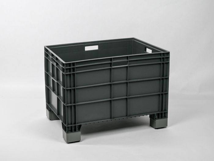 Caixa grande volume Euronorm 800x600x580 mm 186 l. com 4 pés elevados, antracite