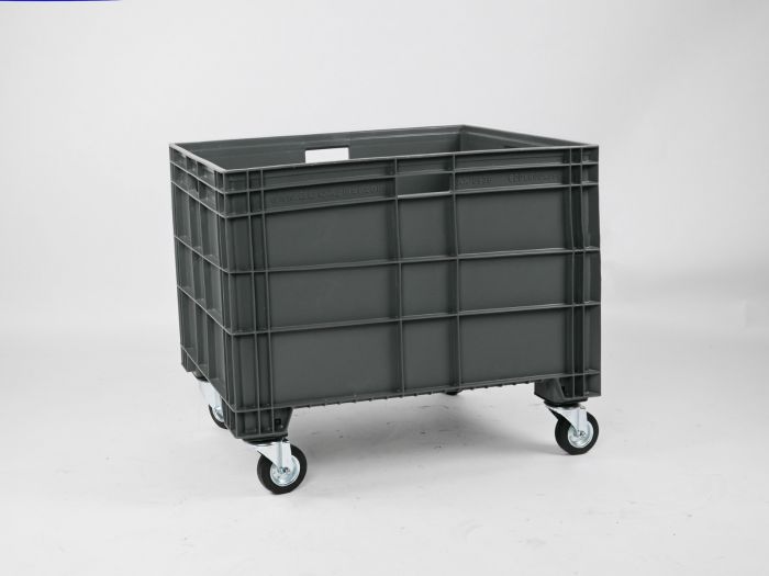 Caixa grande volume Euronorm 800x600x630 mm 186 l. com 4 rodas, antracite