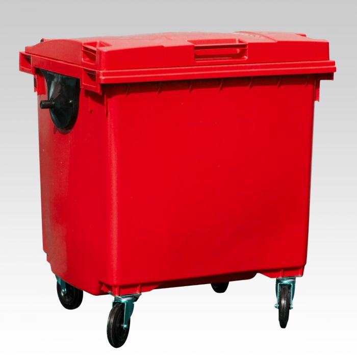 Contentor de lixo 1000L, com 4 rodas, vermelho
