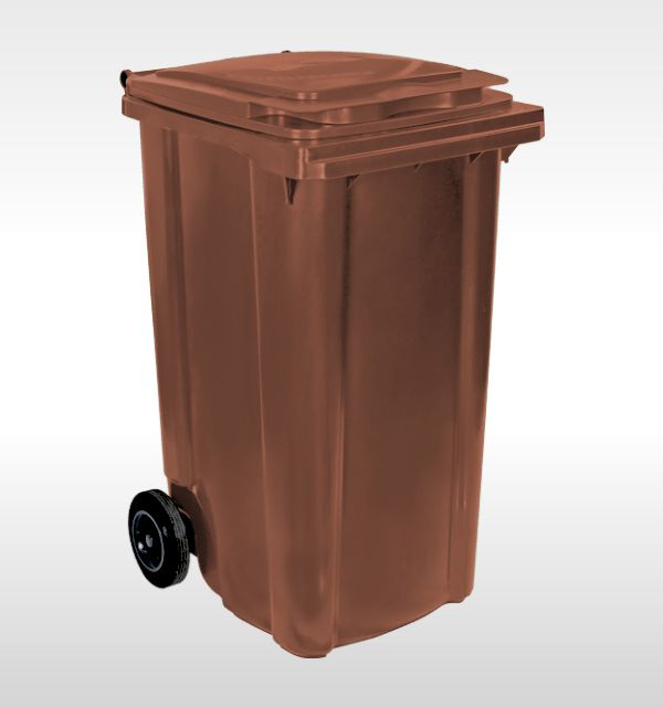 2-Wheel container 240L, brown
