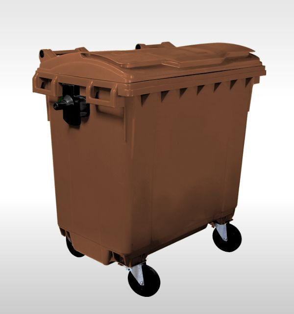 4-Wheel container 770L, brown