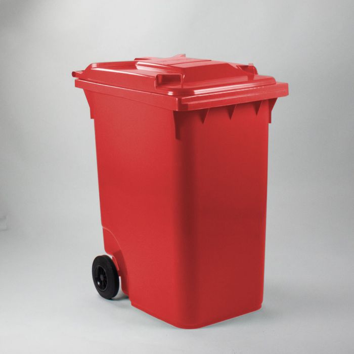 Contentor de lixo 360L com 2 rodas, vermelho
