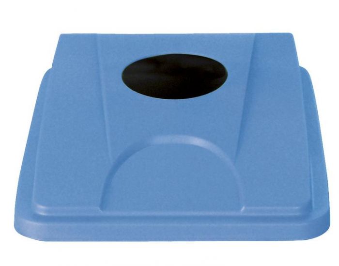 Tampa com inserção redonda 453x328x70 mm azul