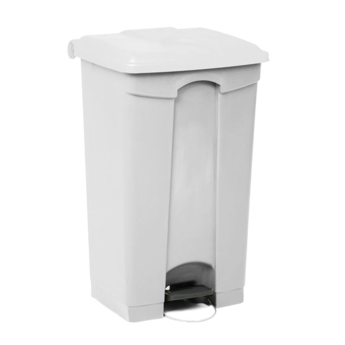Contentor do lixo com pedal 90L, 500x410x820 mm, branco/branco