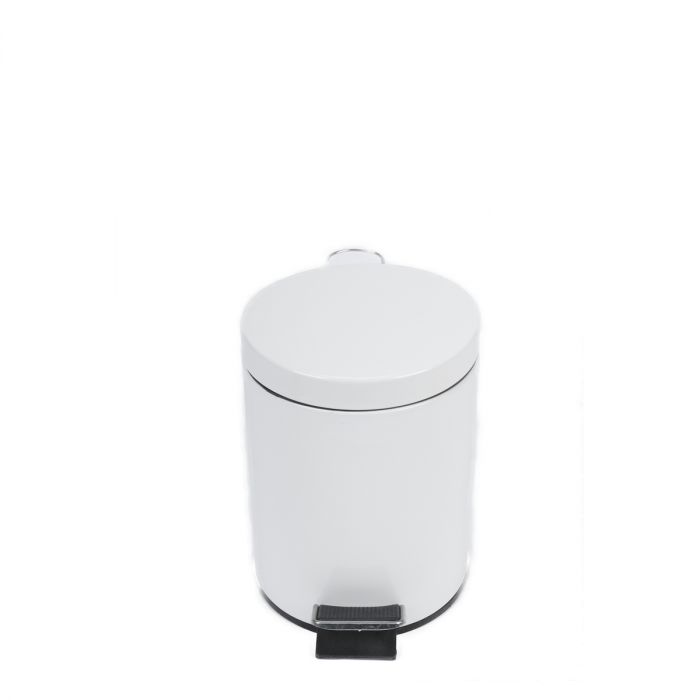 Balde em inox com pedal 5 L ø203x284 mm branco (por unidade)