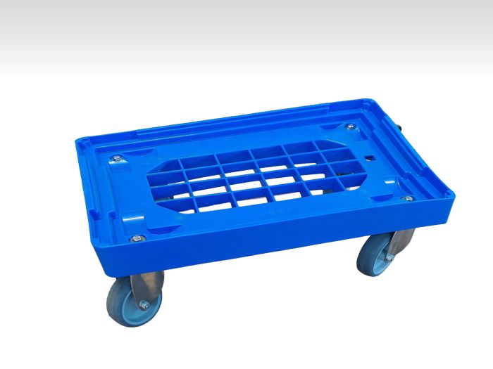 Carrinho 600x400 mm com 4 rodízios giratórios em aço inoxidável