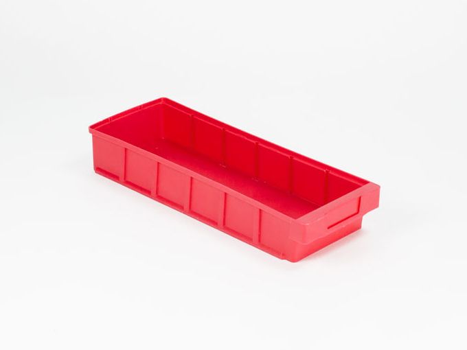 Caixa armazém 500x186x83 mm, máx. 5 separadores, empilhável, vermelho